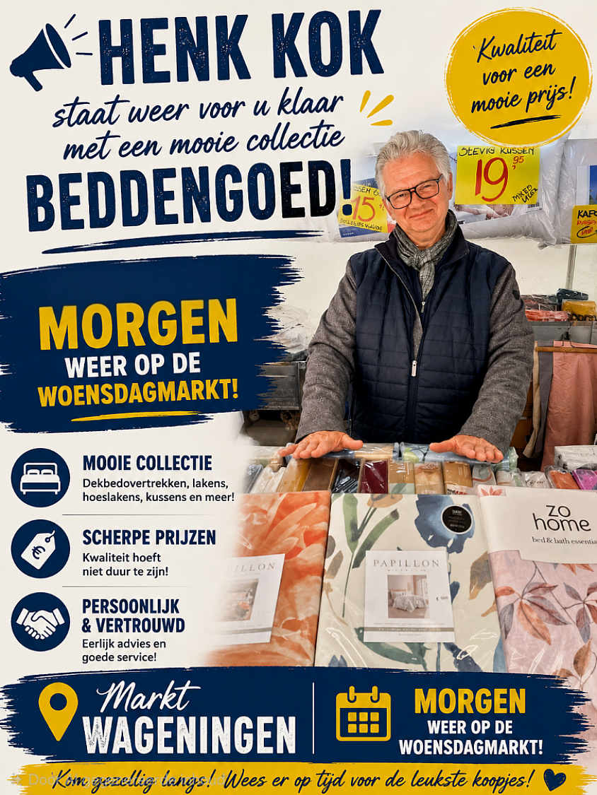 Moegen weer terug op de woendagmarkt